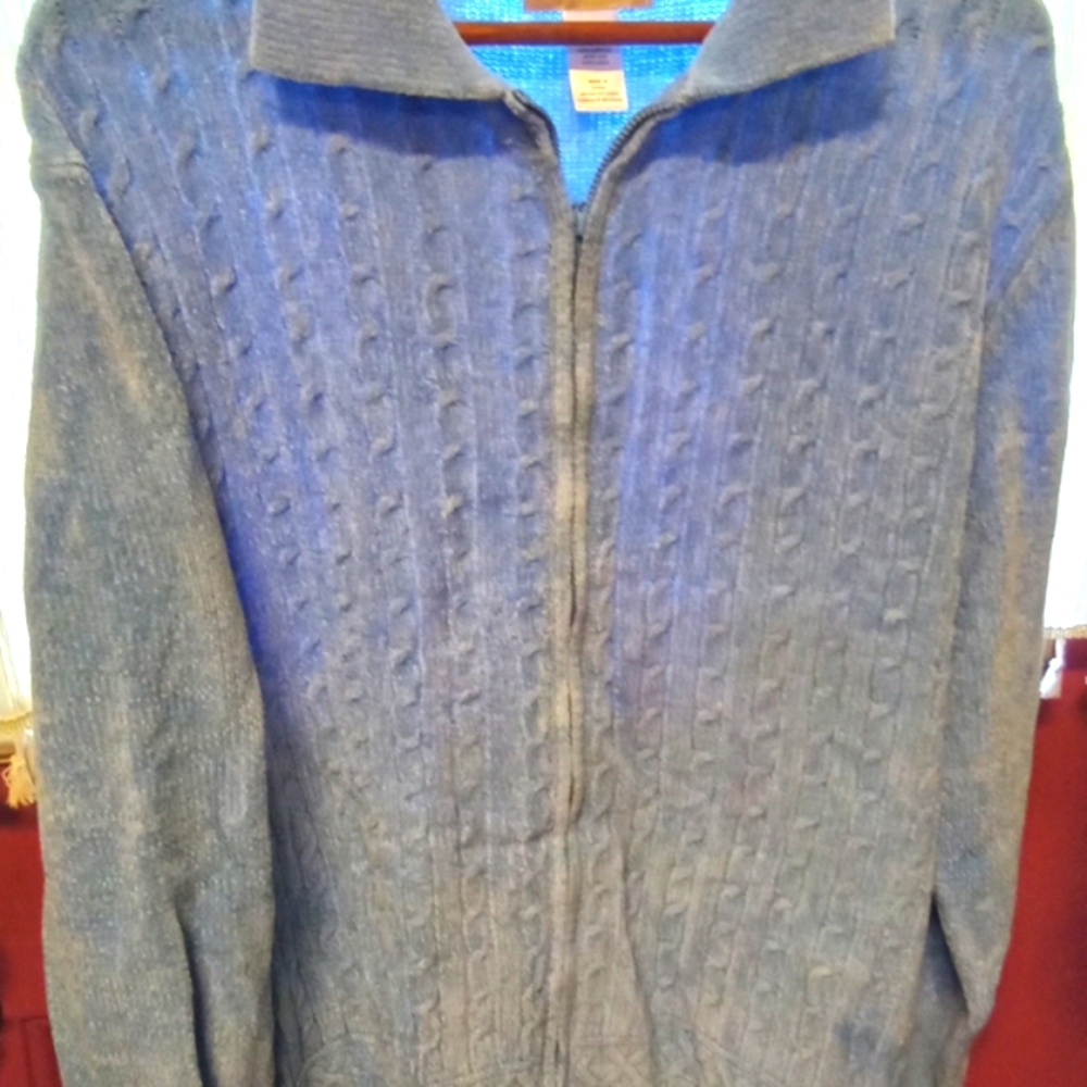 Alfred Dunner Blue Cable Knit Sweater